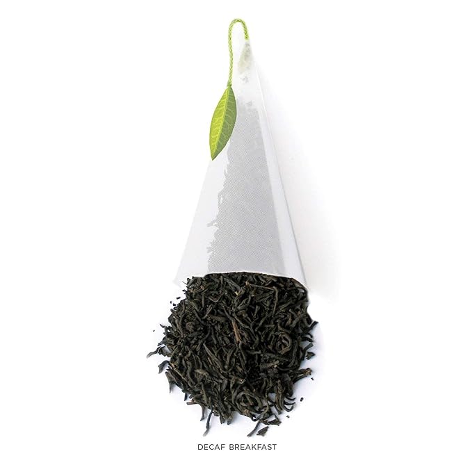 Tea Forte Decaf Breakfast Premium Caffeine-Free Black Tea Blend Event Box Bulk Pack 40 Count 10 per tray Individually Wrapped Handcrafted Pyramid Infusers