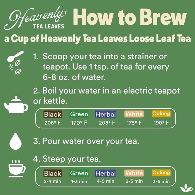 Heavenly Tea Leaves Organic Herbal Loose Leaf Tea Sampler Gift Set (Approx. 90 Cups) | 9 Naturally Caffeine-Free Tisanes | Great Hot or Iced | Assorted Variety Pack | Health &amp Immune Support