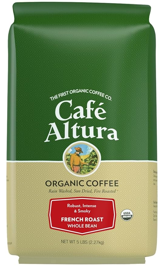 Cafe Altura Whole Bean Organic Coffee French Roast 5 lb Bag