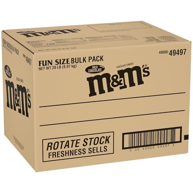 M&ampM'S Milk Chocolate Candy Fun Size 320 Ounce (Pack of 1) Bulk Package Box