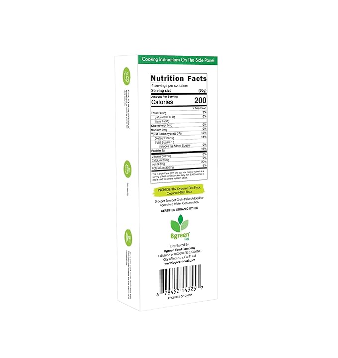 Organic Food - Organic Pea &amp Millet Spaghetti USDA Organic Non-GMO Vegan Gluten-Free Pea is Power (6)