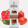 Simply Snackin' - Dried Chicken Breast Snacks High Protein Low Calorie Low Sugar Gluten Free Tender and Lean 20 Snack Pack (Black Bean Chicken with Red Bell Peppers &amp Salsa)