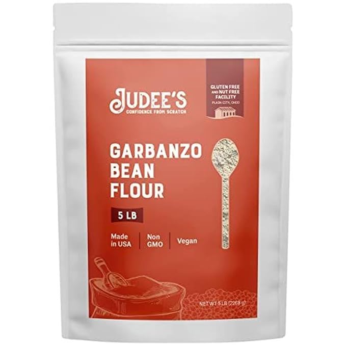 Judee's Gluten Free Chickpea Flour - Non-GMO Vegan Gluten Free Flour - Ideal for Pancake Mix Tortillas &amp Banana Bread - 5 lb