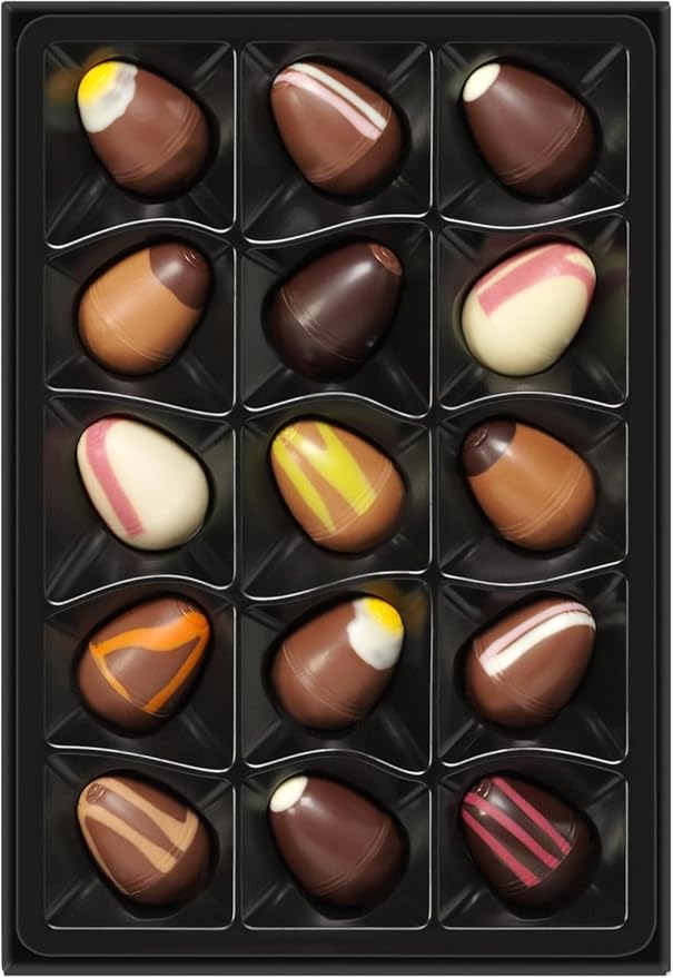Easter Chocolate Gift Box – 15 Assorted Gourmet Milk Dark &amp White Chocolate Eggs – Luxury Easter Candy Gift – Hotel Chocolat Easter H-Box