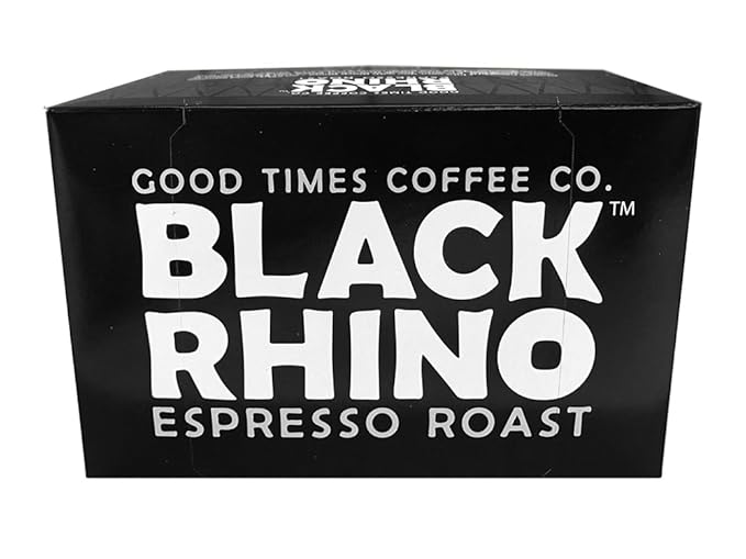 Good Times Coffee Co. Black Rhino Espresso Roast Coffee Single Serve Pods 12 Count (Pack of 3)