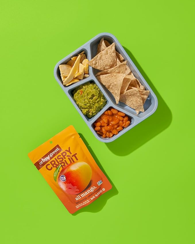 Crispy Green Freeze-Dried Mango Fruit Snacks 0.63 Oz (Pack of 12) 100% Pure Fruit All-Natural No Added Sugar Single-Serve Bags for Healthy Snacks &amp School Lunches