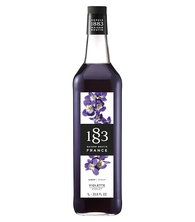 1883 Violet Syrup for Drinks Made in France 1 Liter Glass Bottle