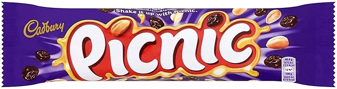 Cadburys Picnic Bar | Total 24 bars of British Chocolate Candy - Cadbury Picnic Bars 48.g each