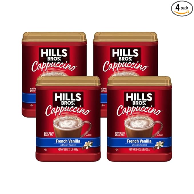 Hills Bros. Flavor Coffee (French Vanilla 16 Ounce (Pack of 4)
