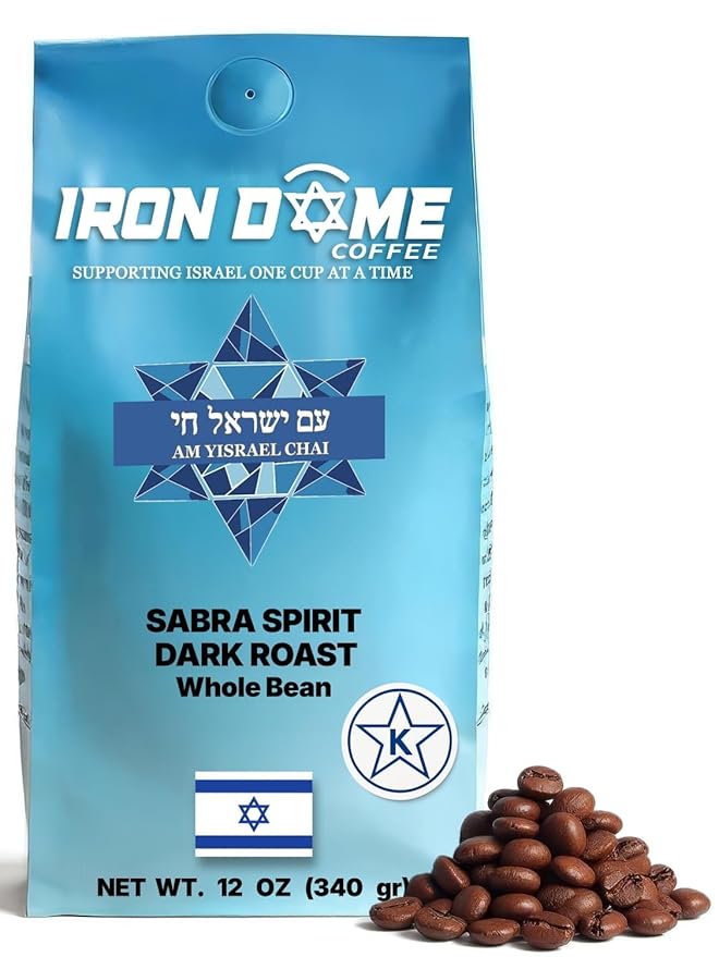 Iron Dome Coffee – Sabra Spirit Whole Bean Coffee Dark Roast – Fresh Roasted Coffee Beans – Bold Rich Flavor – 12oz Bag – Inspired by the Heritage of Jerusalem