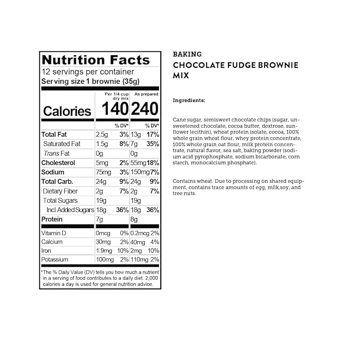 Kodiak Brownie Baking Mix Chocolate Fudge High Protein100% Whole Grains (Pack of 2)