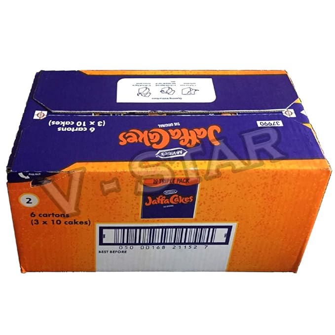 Full Box of MCVITIE'S JAFFA CAKES Triple Pack 6 CARTONS (3 X 10 Cake) 180 Cakes