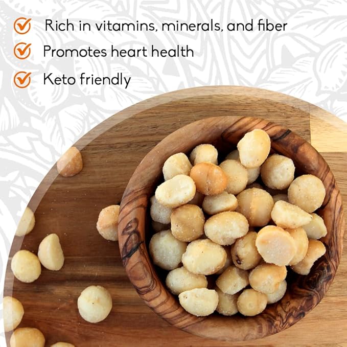 Macadamia Nuts | MacFarms Dry Roasted Macadamia Nuts 24 OZ (1 Pack) - Premium Roasted Nuts with Sea Salt Fresh From Hawaii Sea Salt Flavored Healthy Snack
