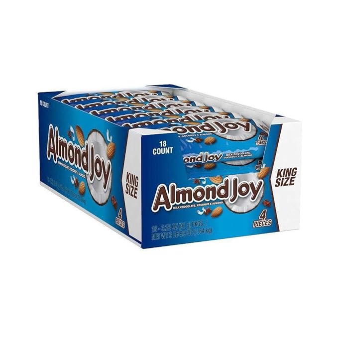 9 SHANI'S Joy Candy Bars Chocolate Coconut &amp Almond Treat Individually Wrapped King Size 3.22 oz Bar (18 Count) (King Size)
