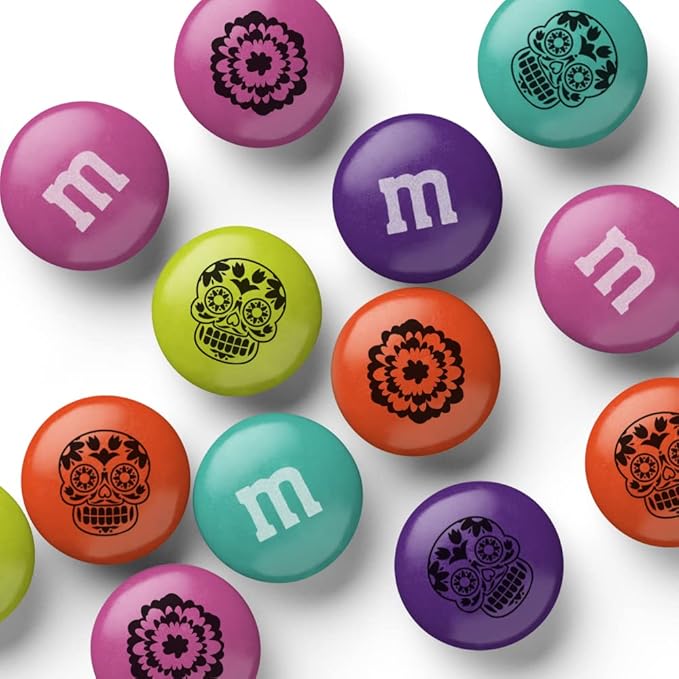 M&ampM'S Pre-Designed Milk Chocolate Candy - 5lbs Bulk Candy for Day of the Dead Parties Fiesta Party Favors and DIY Party Decorations