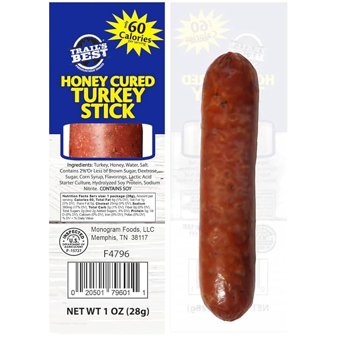 Trail’s Best 1oz Honey Cured Turkey Sticks - 20-ct Box