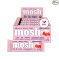 MOSH Raspberry White Chocolate Crunch Keto Protein Bars High Fiber Low Carb Gluten Free High Protein Brain Healthy Snack 12 Count
