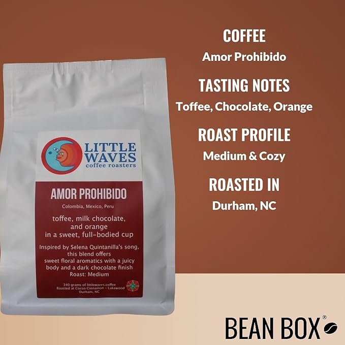 Amor Prohibido - Roasted by Little Waves Coffee - Whole Bean Coffee - 12 Ounce Bag
