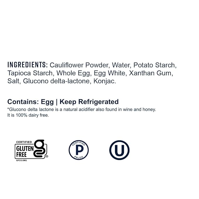 Cauliflower Linguini | Grain-Free Gluten-Free Kosher | Fresh Pasta | Cooks in Just 3 Minutes | Taste Republic | Frozen | 9oz (Pack of 6)