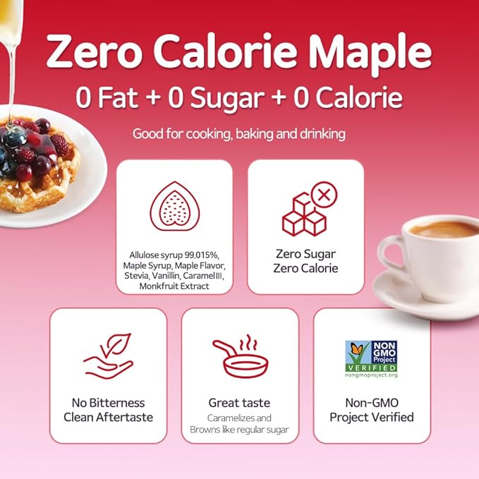 ALTist Allulose Syrup Sweetener – Zero Calorie Liquid Sugar Alternative Keto Vegan Non-GMO Plant-Based | 1:1 Sugar Replacement No Net Carbs Zero Fat 17.7 fl oz x 2 Bottle - Maple