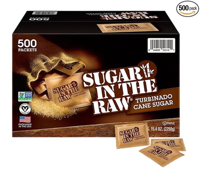 Organic Sugar In The Raw Packets Bulk 500 Ct - Organic Raw Sugar 500 Packets +STICKER DR + shipping in box