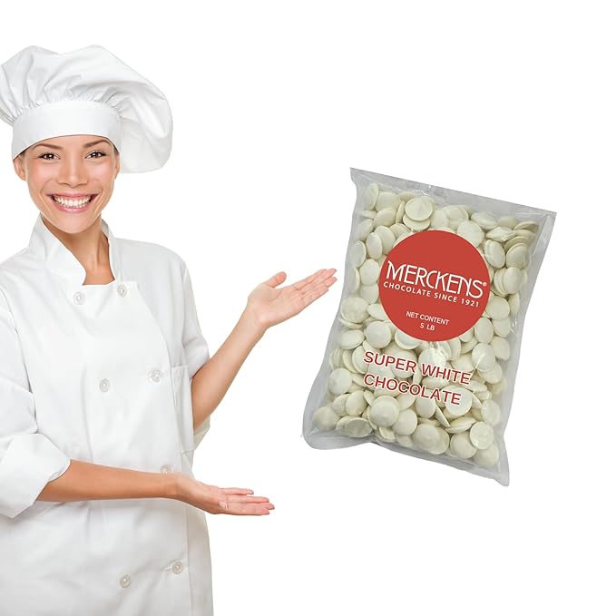Super White Chocolate Melting Wafers 5LB – Smooth and Creamy Perfect for Dipping Baking Candy Making and Decorating Desserts – Ideal for Fountains Coating and Molded Chocolates. (5 pound) (Super