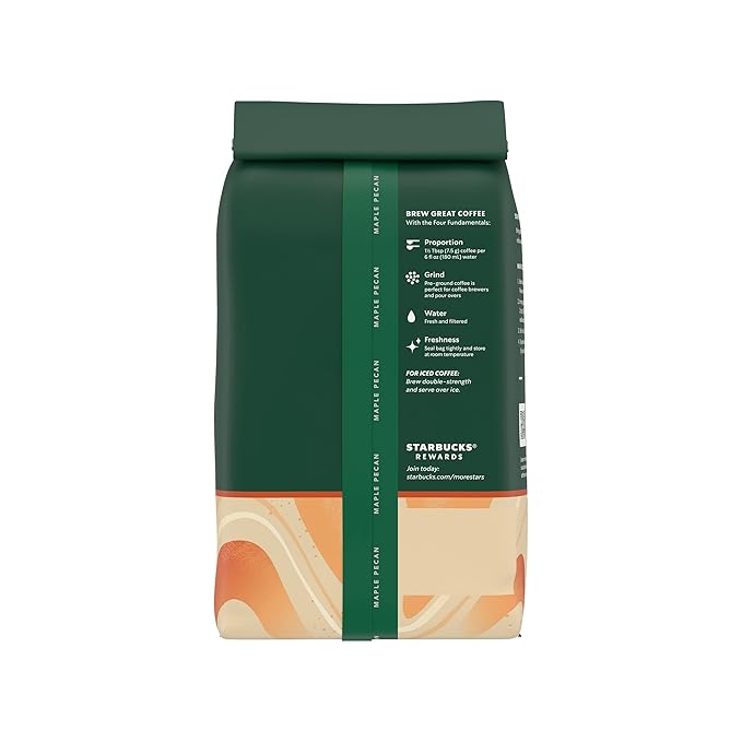 Starbucks Ground CoffeeFlavored Hot or Iced CoffeeMaple Pecan17 oz (Pack of 2)