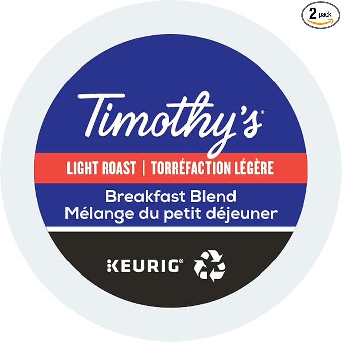Timothy's World Coffee Breakfast Blend K-Cup Portion Pack for Keurig K-Cup Brewers 24-Count 8.4 oz (Pack of 2)