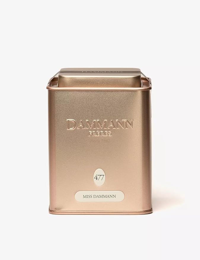 Dammann Freres Loose Leaf Miss Dammann Premium French Gourmet Green Tea Blend Ginger Passion Fruit Lime Flavors 3.52 Ounce Tin