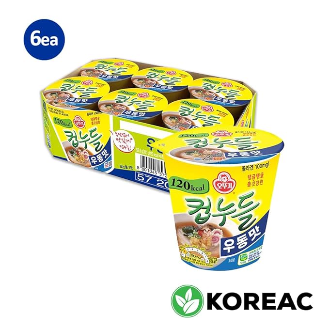 KOREAC_Korean Instant diet ramen low calories 120kcal diet snackhot soup noodle (Udon Noodles Flavour 120kcal X 6pcs)