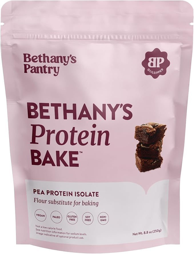 Nuzest Bethany’s Pantry Protein Bake - Single Ingredient Vegan Protein Powder for Baking - Pea Protein Flour Substitute Gluten Free Paleo Non-GMO (8.8 oz)