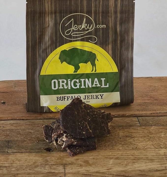Jerky.com Original Buffalo Jerky 3-Pack - Exotic Jerky High Protein Gluten-Free All-Natural Exotic Snack - Premium Wild Game Meat - Perfect for Hiking Camping and On-the-Go 1.75oz (Pack of 3)