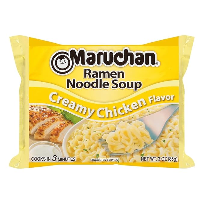 Jae's Warehouse Creamy Chicken Noodles Ramen Flavor includes 1 case (24 packs of ramen) 3 oz packs. Ready to Cook &amp Eat Snack Breakfast Home Kitchen Pantry Staple College Gift~Includes Jaes Tote