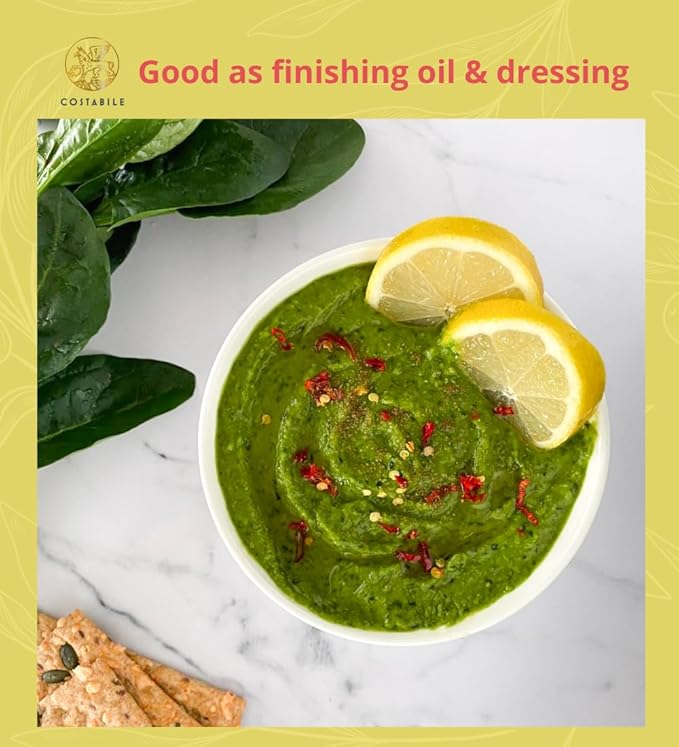 Lemon Olive Oil Extra Virgin from Italy. Organic lemon infused olive oil. Ideal for lemon olive oil dressing and lemon oil for cooking. Single-source - COSTABILE 8.45 Fl. Oz.
