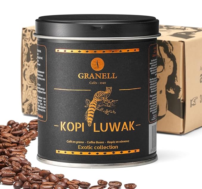 Kopi Luwak Coffee Beans Premium Civet Coffee Luwak Whole Bean Black Ivory Rich Bold Aroma From Indonesia Ultra Smooth Finish Cafés Granell 100g