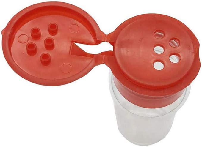 100 Empty Plastic Spice Bottles for Storing Barbecue Seasoning Salt Pepper Etc. 100Ml / 3.3Oz Red