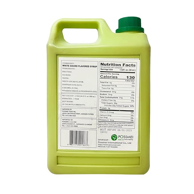 Possmei White Gourd Flavored Syrup 5.5 Pound Plastic Jar 1 Pack