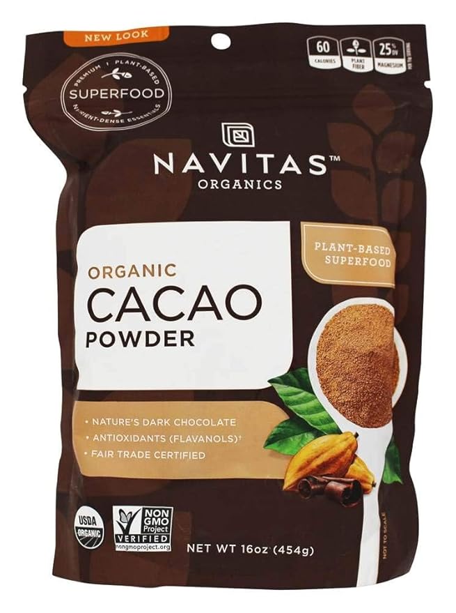 Navitas Organics Cacao Powder Bags 30 Servings 1 Pound (Pack of 1) 16 Ounce