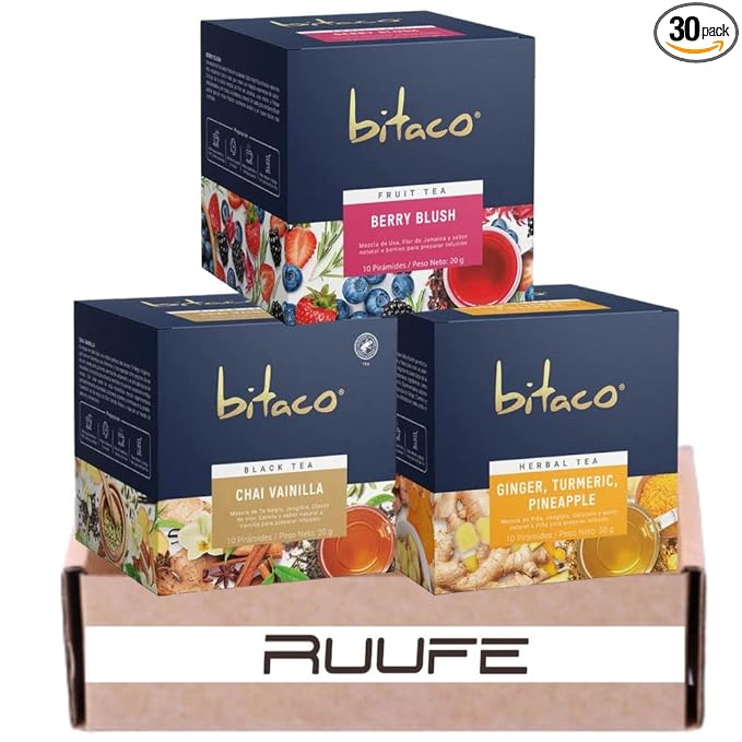 Herbal tea (30 tea bags) bitaco herbal tea Berry Blush Chai Vanilla and Ginger Pineapple aromaticas colombianas aromaticas de colombia Blend of grape hibiscus flower and natural berry flavor blend o