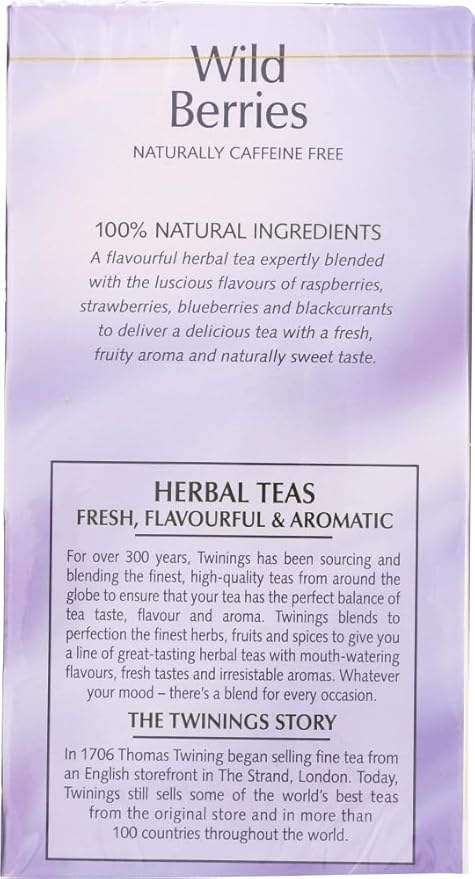 Twinings B25886 Twinings Herbal Wild Berries Tea - 6x20 Bag