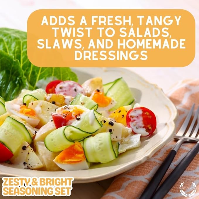 Zesty &amp Bright Seasoning Set | Authentic Small Batch Seasoning Mixes | 6 Gourmet All Natural Spice Blends | Hand Packed Non GMO | Sustainably Sourced Made in USA | GLP-1 Friendly | Artisanal Spi