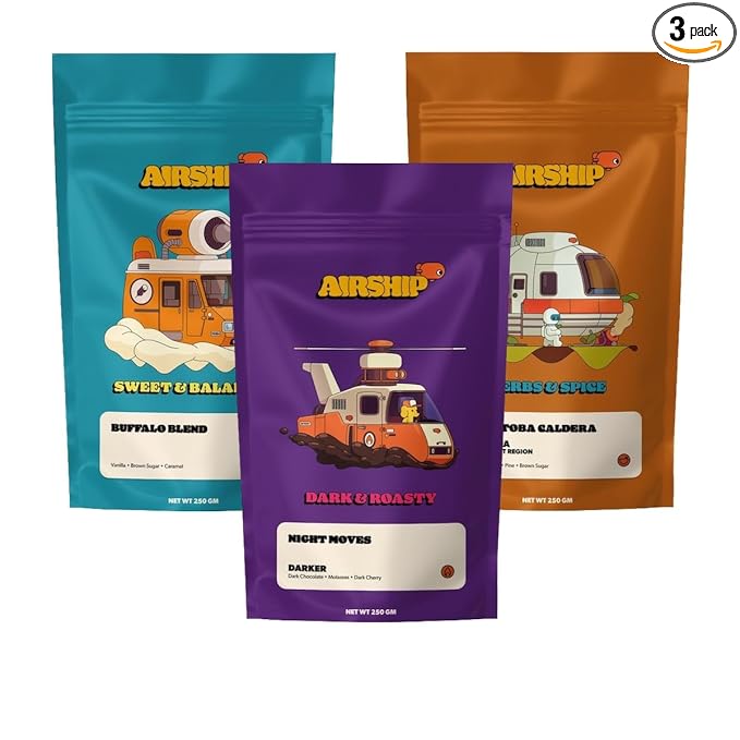 Bean Box Sampler - Roasted by Airship 3-Pack Whole Bean Coffee Gourmet Coffee