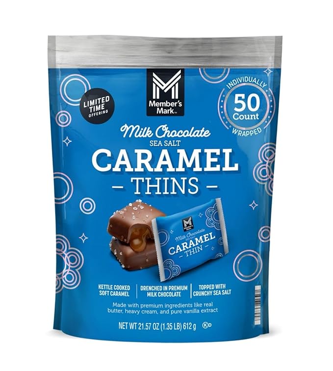 Member Marks Milk Chocolate Sea Salt Caramel Thins 50 ct. parc-1