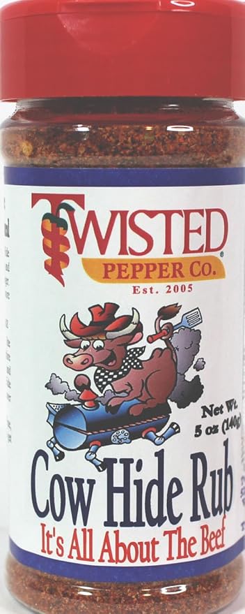 Twisted Pepper Co. Handcrafted Premium BQ Rubs Smokin' &amp Jokin' 3 Pack BBQ Rubs Cow Hide Rub Pig Sweat Rub Texas Steak Rub Gluten Free Low Sodium No MSG 5 oz. Bottles