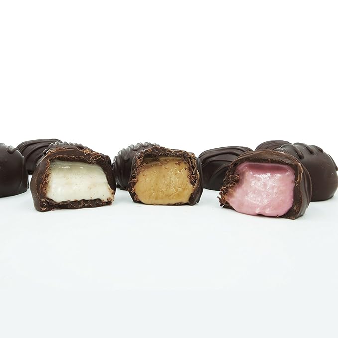 Philadelphia Candies Dark Chocolate Covered Assorted Creams (Soft Center Chocolates) 1 Pound Gift Box