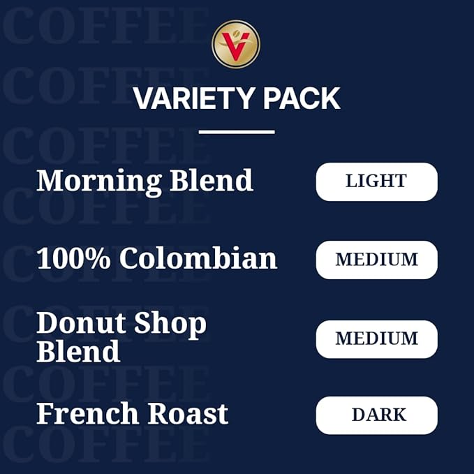 Victor Allen's Coffee Variety Pack (Morning Blend 100% Colombian Donut Shop Blend French Roast) 42 Count Single Serve Coffee Pods for Keurig K-Cup Brewers