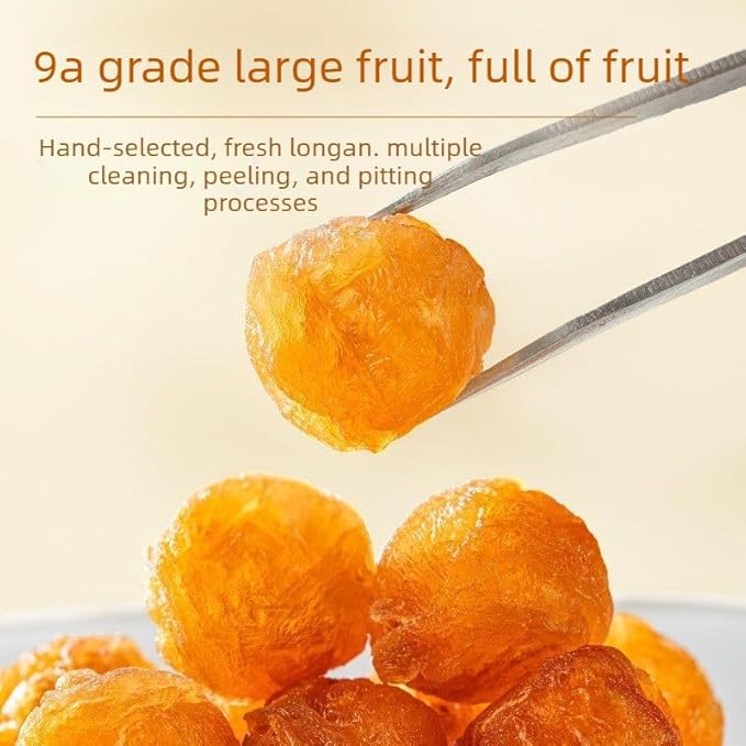 Longan Dried Fruit 500g- Large Thick Fleshed Dried Longan for Brewing Perfect with Silver Fungus Red Dates &amp Goji Berries - Sweet &amp Nutritious Snack Natural Sweet Dragon Eye Dried for Tea