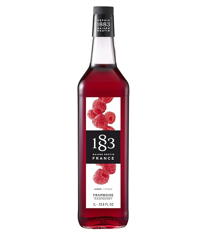 1883 Raspberry Syrup for Drinks Made in France 1 Liter Glass Bottle