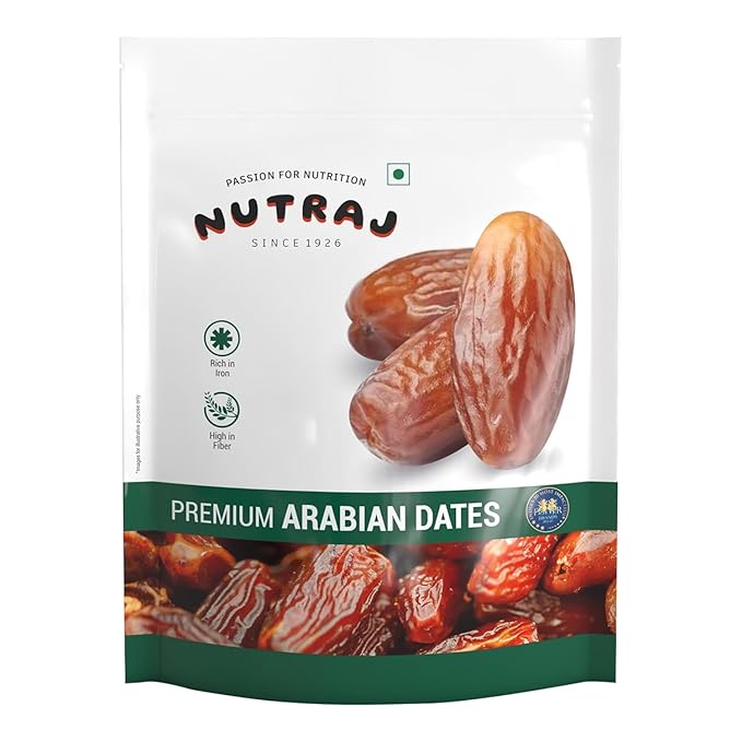 UAE Arabian Dates (Khajur) 1kg (2 x 500g Pouches) Dried Whole Dates