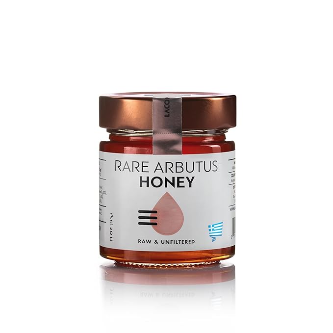 Laconic Foods | Wild Arbutus Honey – Raw Greek Forest Harvest from Taygetos Mountain | Rare Bitter Herbal Flavor | 315g Glass Jar | Single-Origin &amp Unfiltered